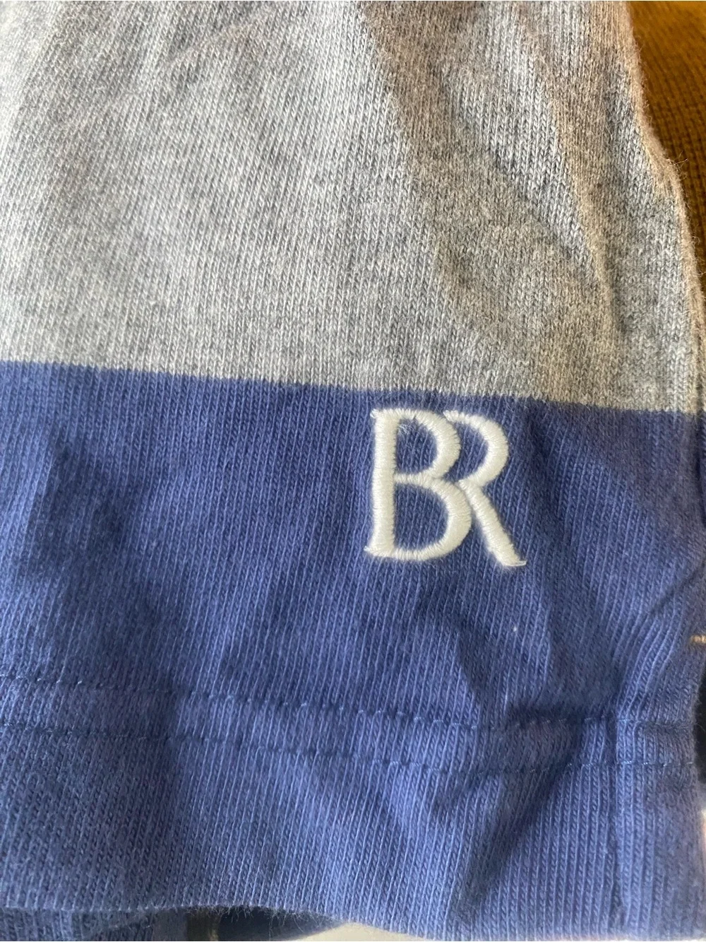 Banana Republic Striped Rugby Polo in Blue, Gray & Orange